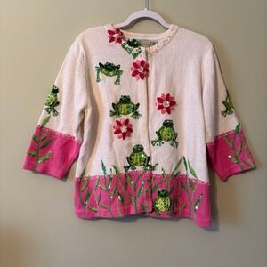 Vintage Design Options by Philip & Jane Gordon Frog, Flowers,  Cardigan